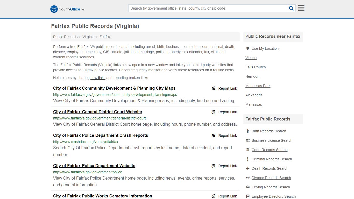 Fairfax Public Records (Virginia) - County Office